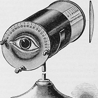 An optical instrument resembling a telescope