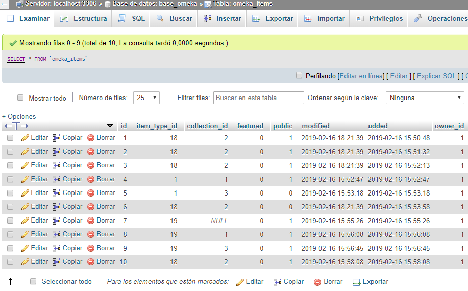 resultado edición tabla