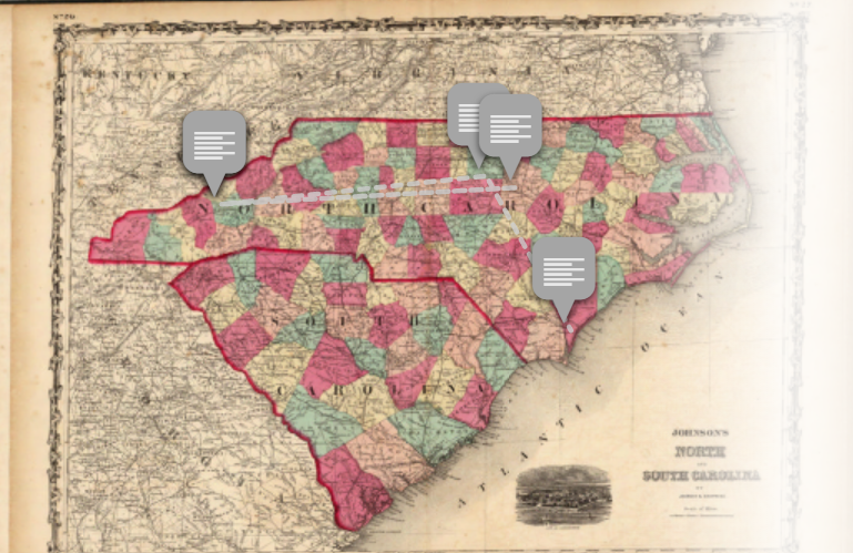 The default setting is to display route lines between each point on the map.