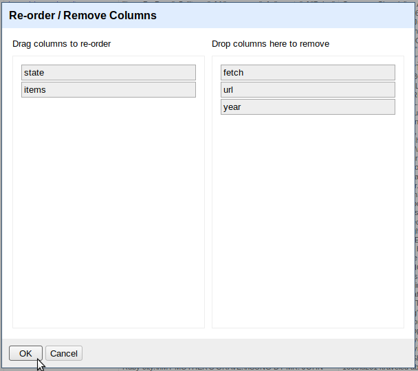 Re-order / remove columns